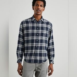 Rails Lennox Button Down Navy Plaid Flannel Mens Size XXL